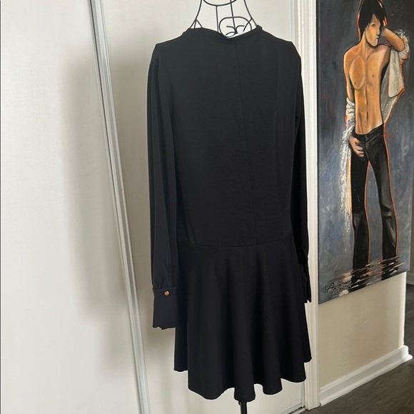 Zara Elegant Black Dress Stretchy Long Sleeved Size M - Picture 7 of 8
